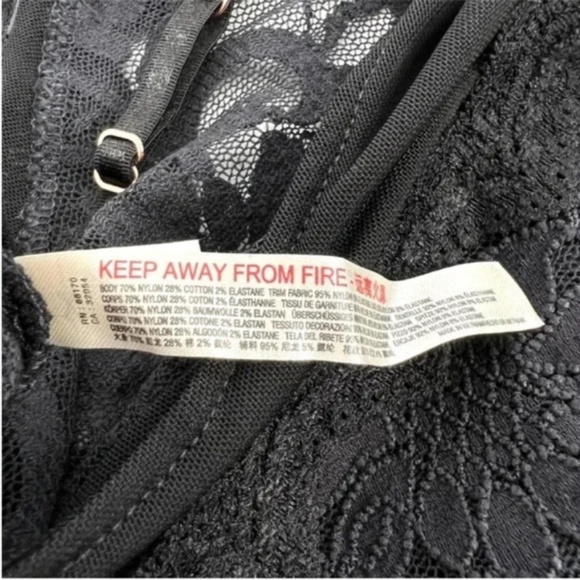 NWT Free People Speed Date Bodysuit Semi Sheer Black Mesh (S) - Picture 6 of 7